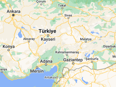 Map showing location of Tufanbeyli (38.26333, 36.22056)