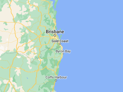 Map showing location of Tugun (-28.15, 153.5)