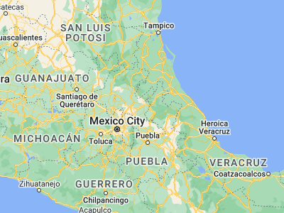 Map showing location of Tulancingo (20.08333, -98.36667)