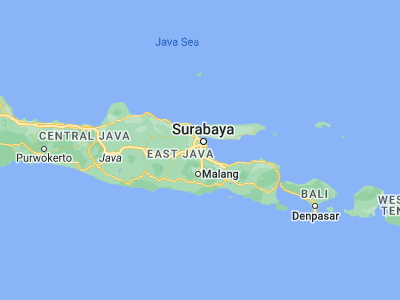Map showing location of Tulangan Utara (-7.4737, 112.6505)
