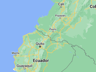 Map showing location of Tulcán (0.8, -77.71667)