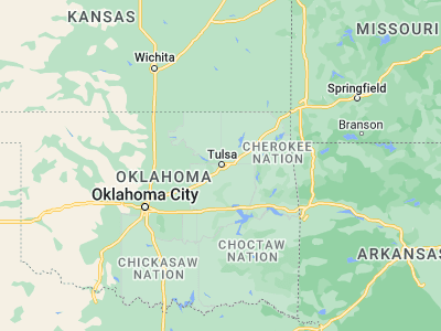 Map showing location of Tulsa (36.15398, -95.99278)