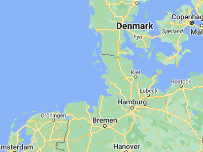 Map showing location of Tümlauer Koog (54.35, 8.68333)