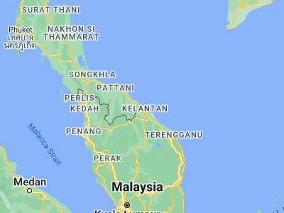 Map showing location of Tumpat (6.19776, 102.17098)