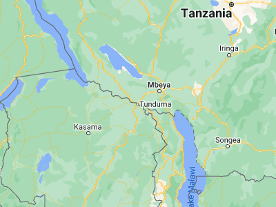 Map showing location of Tunduma (-9.3, 32.76667)