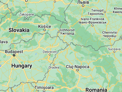 Map showing location of Tunyogmatolcs (47.96667, 22.46667)