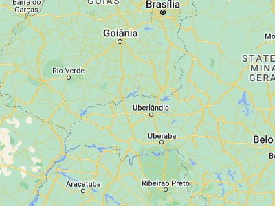 Map showing location of Tupaciguara (-18.59222, -48.705)