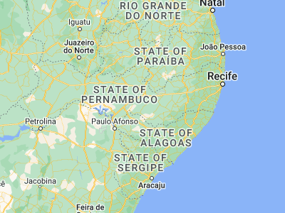 Map showing location of Tupanatinga (-8.75333, -37.33972)