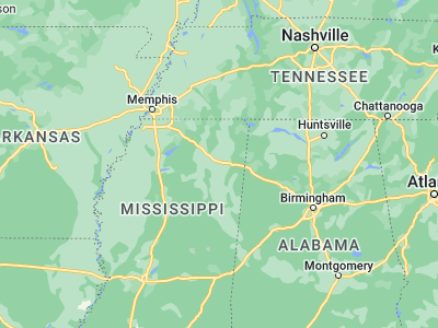Map showing location of Tupelo (34.25761, -88.70339)