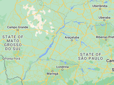 Map showing location of Tupi Paulista (-21.38111, -51.57056)