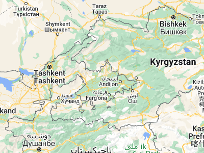 Map showing location of Tŭragŭrghon (40.99984, 71.51162)