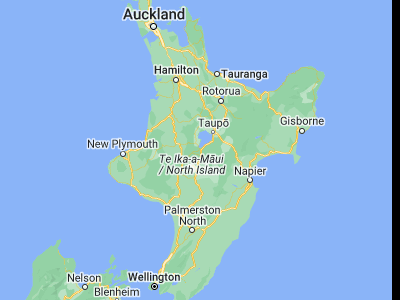 Map showing location of Turangi (-38.99037, 175.80837)