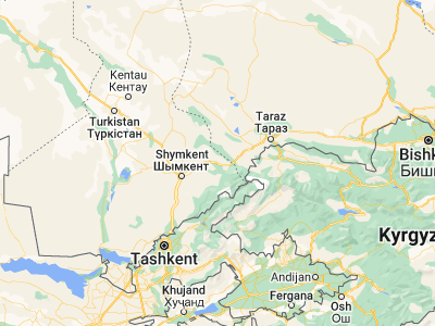 Map showing location of Turar Ryskulov (42.53333, 70.33333)