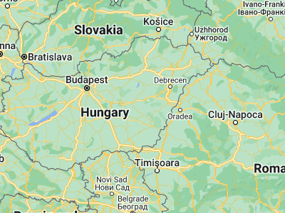 Map showing location of Túrkeve (47.1, 20.75)