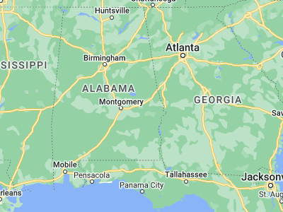 Map showing location of Tuskegee (32.42403, -85.69162)