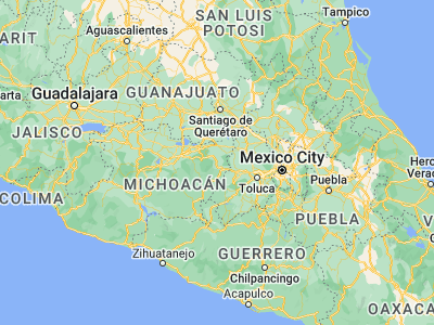 Map showing location of Tuxpan (19.56659, -100.46221)