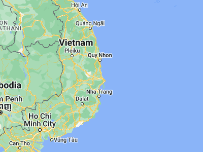 Map showing location of Tuy Hòa (13.08333, 109.3)