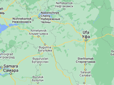 Map showing location of Tuymazy (54.60666, 53.7097)