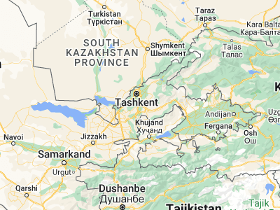 Map showing location of Tŭytepa (41.0321, 69.36253)