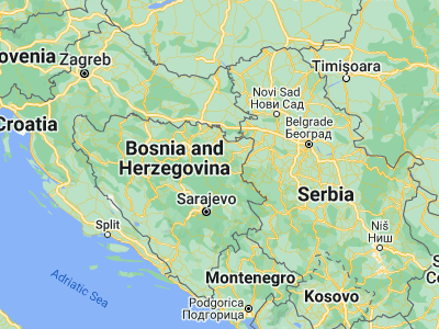 Map showing location of Tuzla (44.53842, 18.66709)