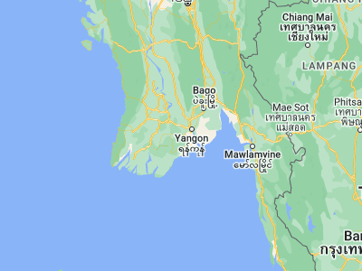 Map showing location of Twante (16.71667, 95.93333)