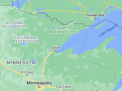 Map showing location of Two Harbors (47.02271, -91.67073)