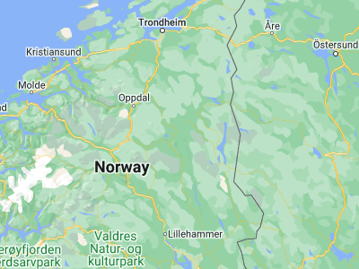 Map showing location of Tynset (62.27594, 10.78241)