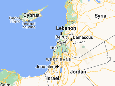 Map showing location of Tyre (33.27333, 35.19389)