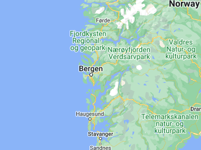 Map showing location of Tysse (60.37404, 5.75952)