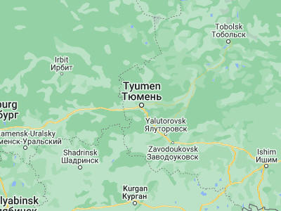 Map showing location of Tyumen’ (57.15222, 65.52722)