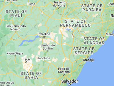 Map showing location of Uauá (-9.84139, -39.48167)