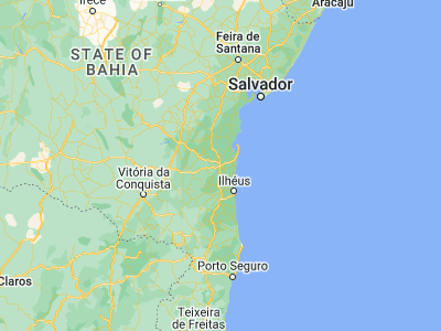 Map showing location of Ubaitaba (-14.3125, -39.32333)