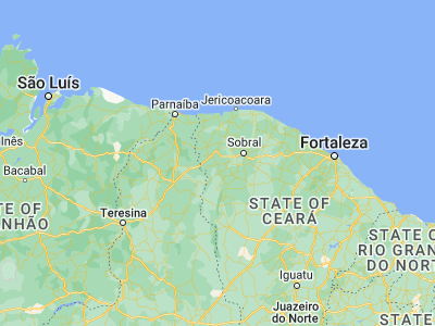 Map showing location of Ubajara (-3.85444, -40.92111)