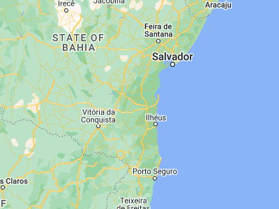 Map showing location of Ubatã (-14.21389, -39.52278)