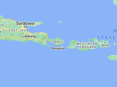 Map showing location of Ubud (-8.5098, 115.2654)