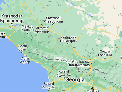 Map showing location of Uchkeken (43.93778, 42.51167)