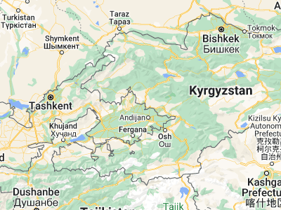 Map showing location of Uchqŭrghon Shahri (41.11371, 72.07915)