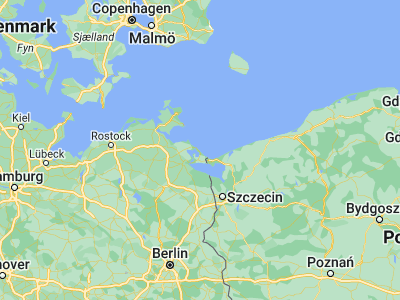 Map showing location of Ückeritz (54.01667, 14.05)