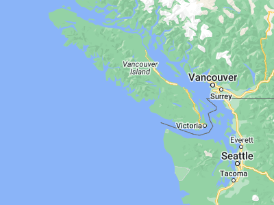 Map showing location of Ucluelet (48.93291, -125.55283)