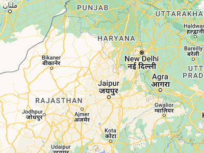 Map showing location of Udaipur (27.72297, 75.47178)