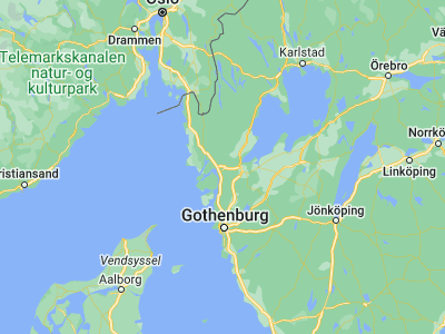 Map showing location of Uddevalla (58.34784, 11.9424)