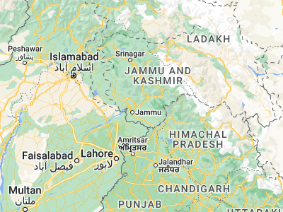 Map showing location of Udhampur (32.92431, 75.13573)