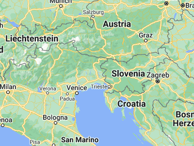 Map showing location of Udine (46.06194, 13.24222)