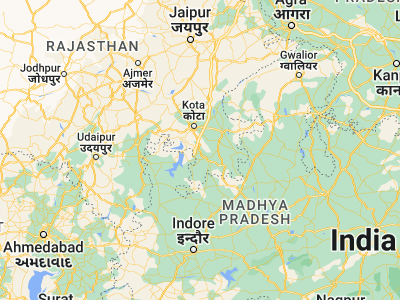 Map showing location of Udpura (24.73355, 75.97514)