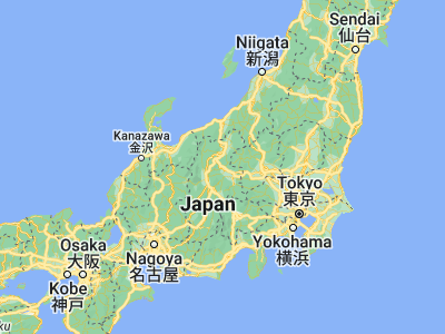 Map showing location of Ueda (36.4, 138.26667)