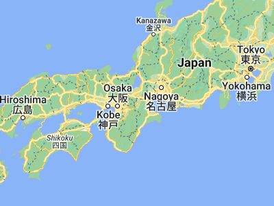 Map showing location of Ueno (34.75, 136.13333)