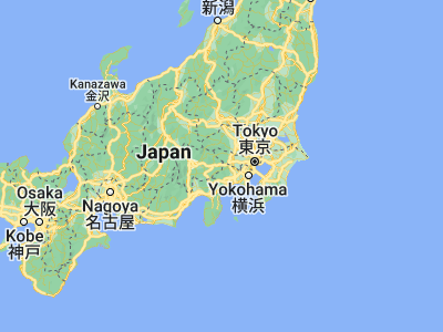 Map showing location of Uenohara (35.61667, 139.11667)