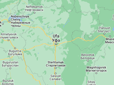 Map showing location of Ufa (54.78517, 56.04562)
