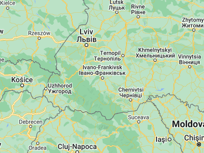 Map showing location of Uhryniv (48.9552, 24.69292)