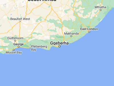 Map showing location of Uitenhage (-33.75757, 25.3971)